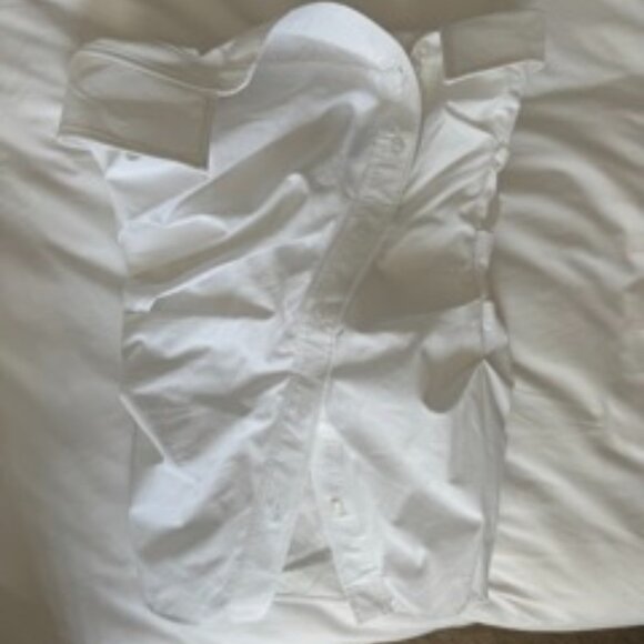 Zara White Strapless Button-Up Top - Picture 2 of 4